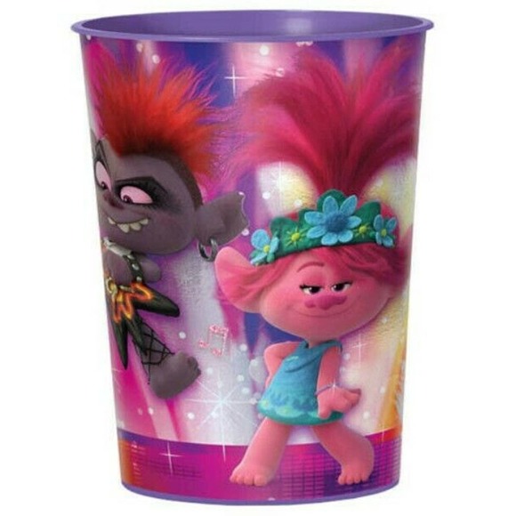 TROLLS World Tour REUSABLE KEEPSAKE CUPS (4) ~Birthday Party Free Shipping - Picture 1 of 1